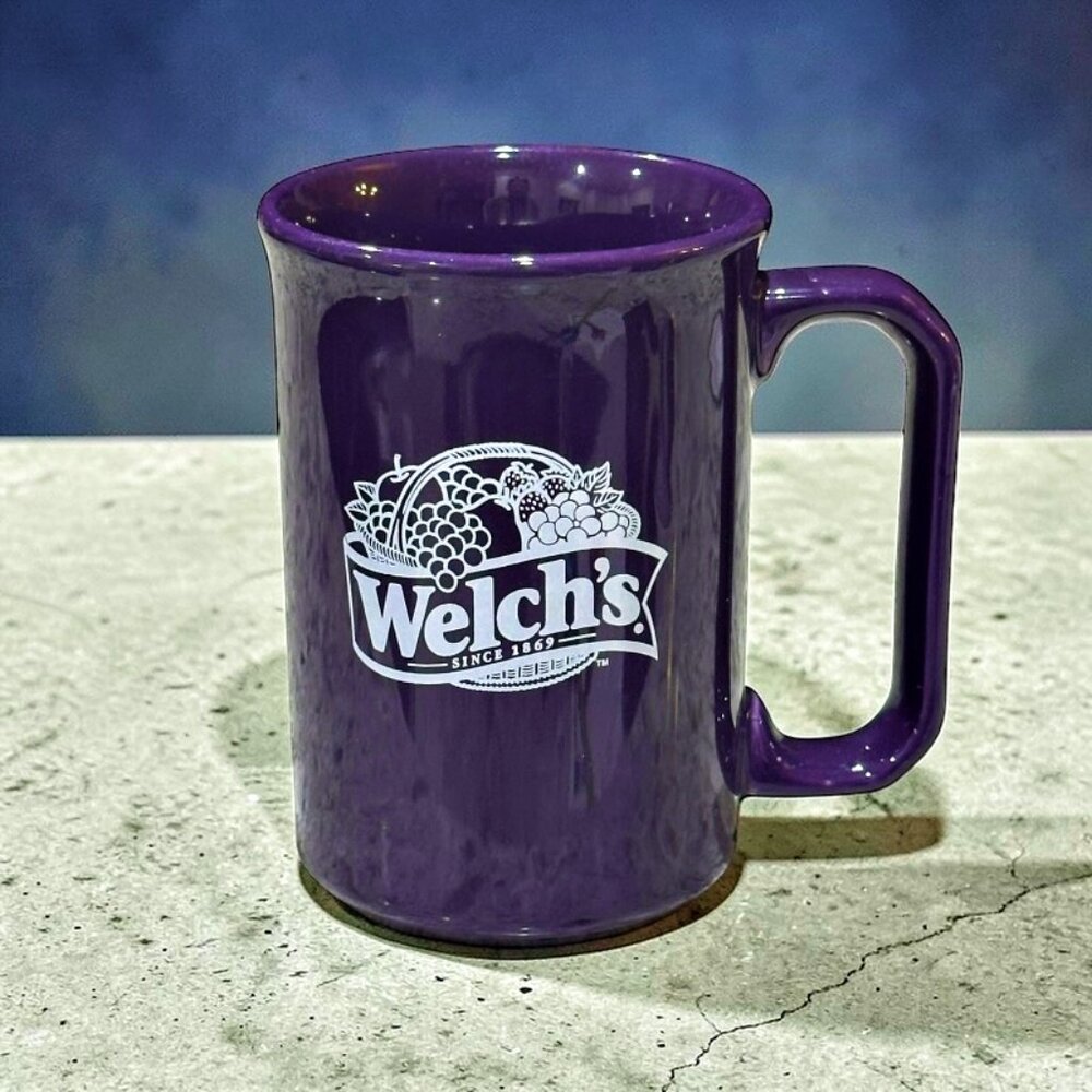 Tams Made In England Welch's Purple Ceramic Coffee Mug Vintage Advertising 12oz